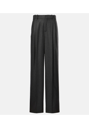 Saint Laurent Pleated cashmere wide-leg pants