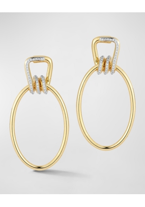 Huxley 18K Gold and Diamond Elongated Coil Link Earrings