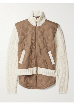 Veronica Beard - Patra Quilted Shell And Cable-knit Wool-blend Jacket - Ivory - x small,small,medium,large,x large