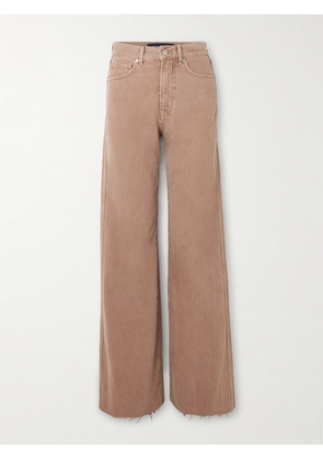 Veronica Beard - Taylor Frayed High-rise Wide-leg Jeans - Brown - 24,25,26,27,28,29,30,31,32