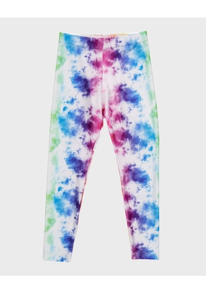 Girl's Rainbow Ice Dye Hi-Shine Leggings, Size 2T-12