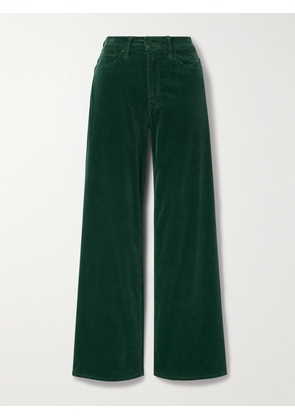 Mother - The Ditcher Roller Cotton-blend Corduroy Wide-leg Pants - Green - 23,24,25,26,27,28,29,30,31,32