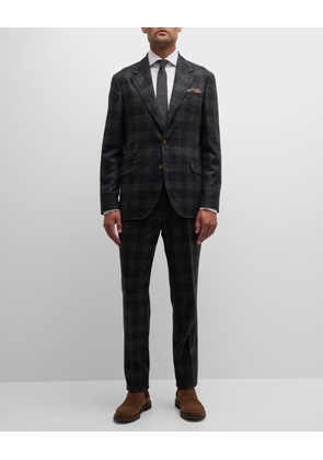 Men's Heathered Overplaid Suit