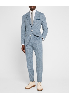 Men's Heathered Chalk Stripe Suit