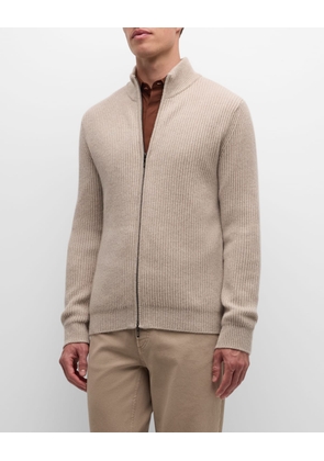 Men's Ribbed Full-Zip Sweater