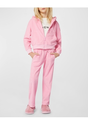 Girl's 4G Embossed Two-Piece Track Suit, Size 4-6