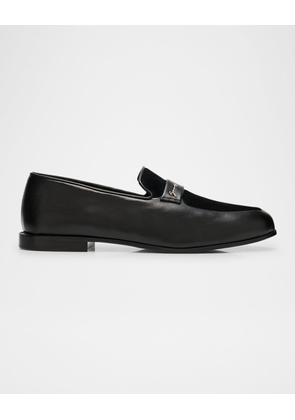 Men's Show Leather and Suede Penny Loafers