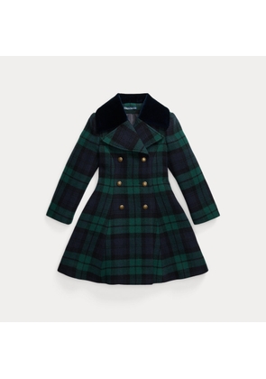 Plaid Wool-Blend Princess Coat