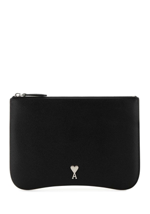 Ami Alexandre Mattiussi Black Leather Pouch