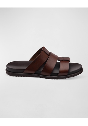 Men's Empoli Three-Strap Leather Slide Sandals