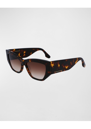 Sculptural Boxy Acetate Cat-Eye Sunglasses