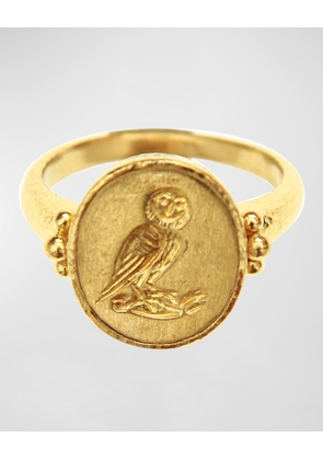 14k Gold Owl Statement Ring