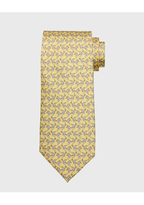 Men's Sparrow-Print Silk Tie