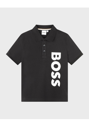 Boy's Logo-Print Short Sleeved Polo Shirt, Size 4-5