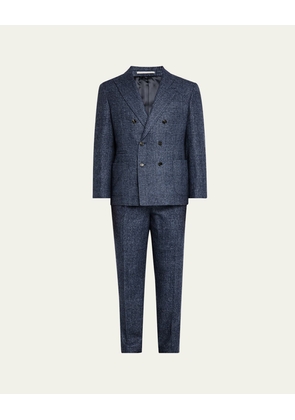 Men's Overplaid Double-Breasted Suit