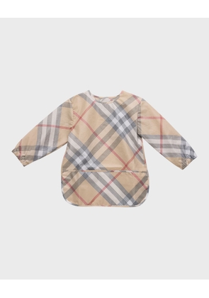 Girl's Shay Check-Print Bib, Size 6M-18M