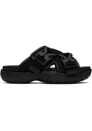 Bottega Veneta Black Snap Slide Sandals