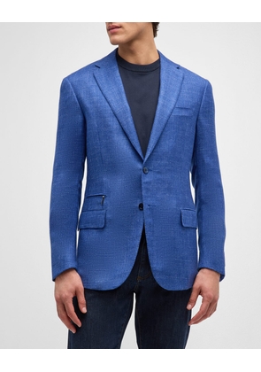 Men's Solid Two-Button Blazer