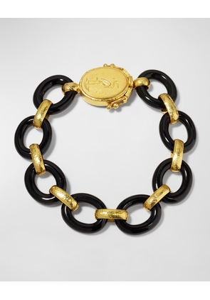 19K Gold and Black Jade Bracelet