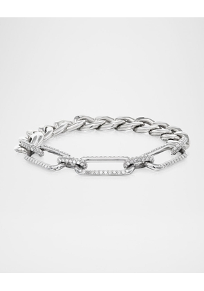 Large Soho Curb Link Diamond Bracelet in Sterling Silver