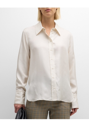 Button-Down Silk Twill Blouse