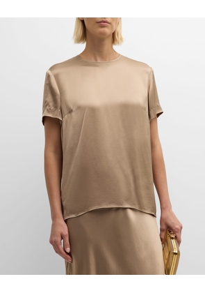 Crewneck Viscose Satin Top