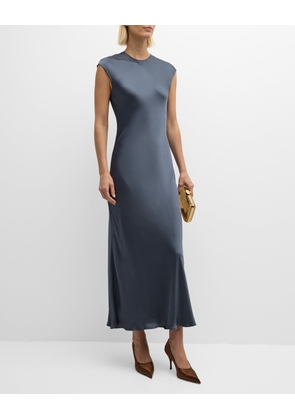 Bias-Cut Viscose Satin Maxi Dress