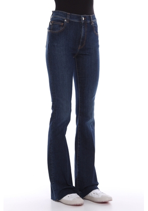 Elegant Dark Blue Bell-Bottom Jeans - W29