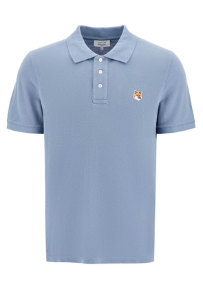 regular fit fox head polo shirt - L Blue