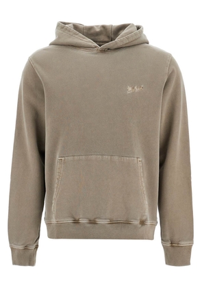 hooded sweatshirt with tie-d - L Khaki