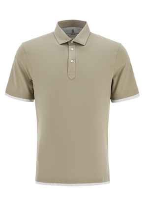 polo with faux - S Khaki