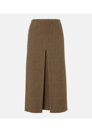 Loro Piana Checked wool and cashmere midi skirt