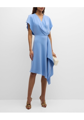 Marley Draped Dolman-Sleeve Midi Dress