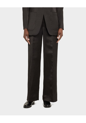 Mack Straight-Leg Satin Pants