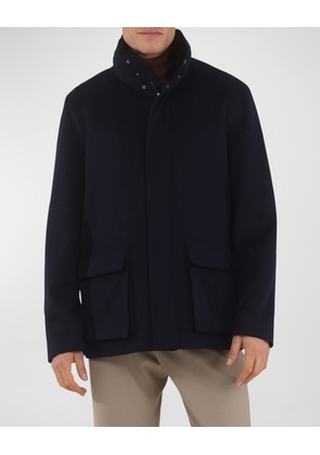 Men's Loro Piana Wool Jacket with Detachable Lamb Shearling Collar