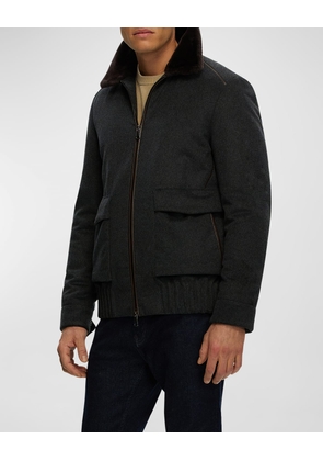 Men's Select Fabric Jacket with Merino Shearling Lamb Collar