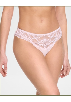 Silhouette Floral Lace & Stretch Mesh Thong