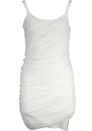 Elegant White Tank Dress with Zip Accent - XL