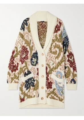 Etro - Oversized Jacquard-knit Wool-blend Cardigan - Cream - IT42