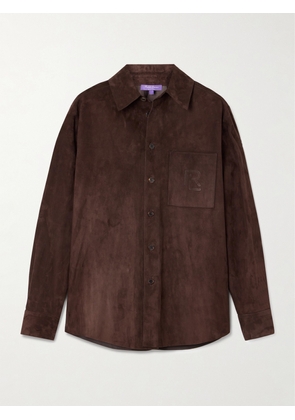 Ralph Lauren Collection - Tyler Debossed Suede Overshirt - Brown - US0,US2,US4,US6,US8,US10