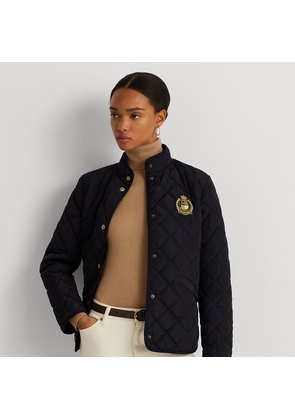 Crest-Patch Quilted Mockneck Jacket