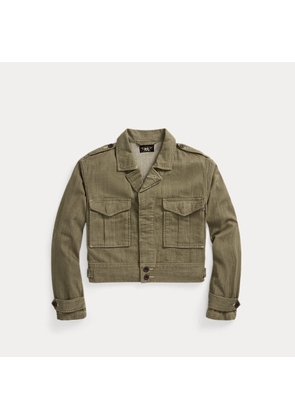 Olive Slub Denim Jacket