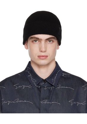 Giorgio Armani Black Knit Beanie