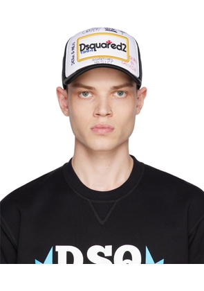 Dsquared2 Black & White Patch Baseball Cap