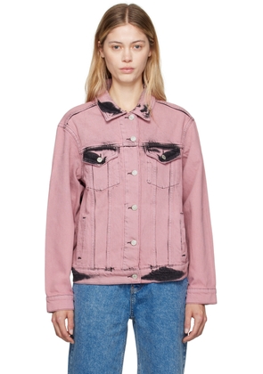 Moschino Jeans Pink Faded Denim Jacket