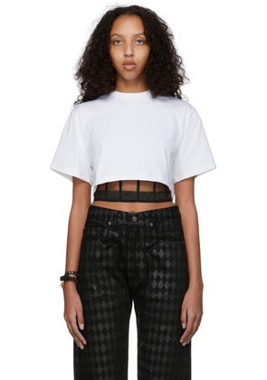 Alexander McQueen White Corset Cropped T-Shirt