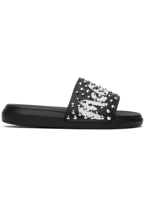 Alexander McQueen Black Graffiti Slides