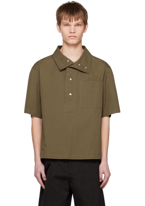 Bottega Veneta Khaki Press-Stud Polo