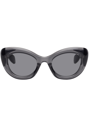 Alexander McQueen Gray Cat-Eye Sunglasses