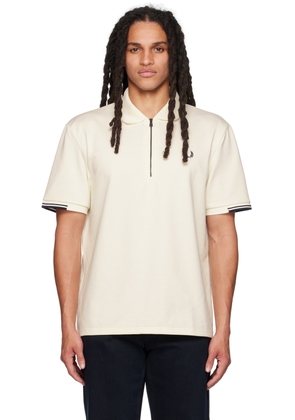 Fred Perry Off-White Half-Zip Polo